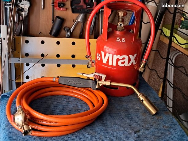 Chalumeau express grosse lance et sa bouteille rechargeable et son raccord de remplissage