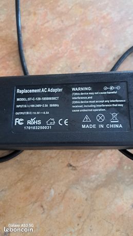 chargeur HP Chargeur / Adaptateur secteur HP 120W 185V 65A Chargeur / Adaptateur secteur HP 120W 185V 65A Chargeur / Adaptateur secteur HP 120W 185V 65A