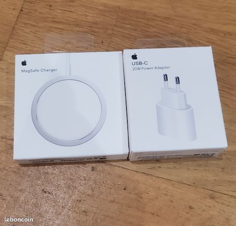 Chargeur iPhone Apple Induction Magsafe avec chargeur USB C 20W
