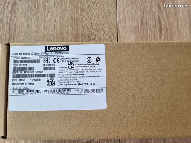 Chargeur PC Lenovo USB-C 45W