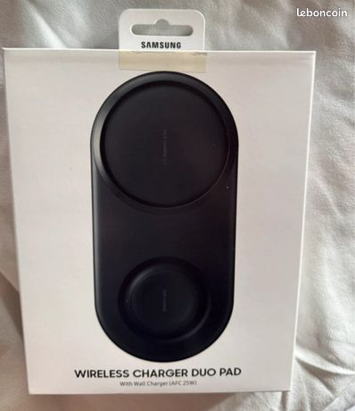Chargeur à induction sans fil duo Samsung Charge Rapide 2.0 Noir