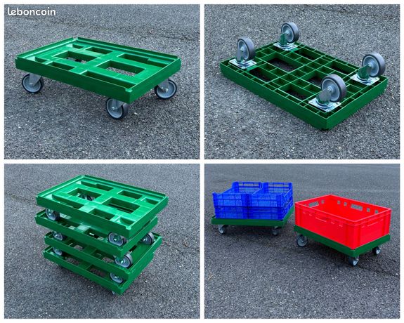 Chariot socle rouleur 60 x 40 cm