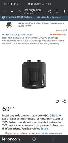 Chauffage électrique soufflant