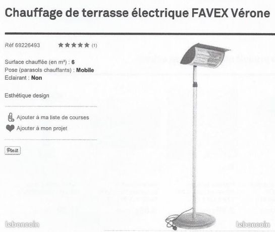 Chauffage extérieur pour varangue et terrasse