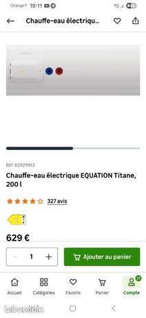 Chauffe eau horizontal