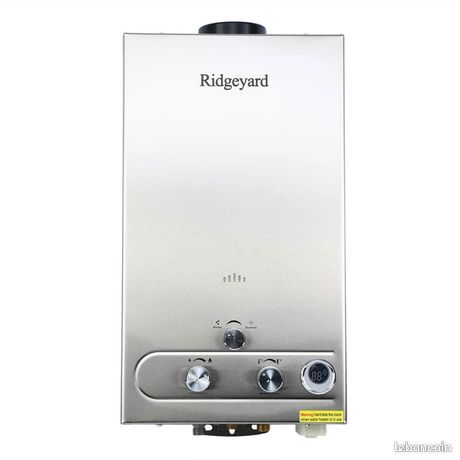 Chauffe-eau instantané au gaz 12 litres par minute en parfait état et assorti d'une garantie d'1an