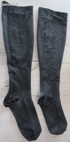 Chaussettes de contention noires classe 1 / Pointure 36 - 40 / Mollet 38 cm - 41 cm / Chevilles 22 - 24 cm