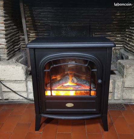 Cheminée électrique EWT imitation fausses flammes et braises + chauffage d’appoint (double fonction) 60x50x32cm