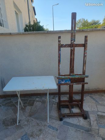 Chevalet peinture+table camping pliante 5