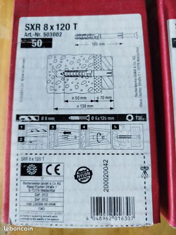 Cheville tof SXR 8X120T