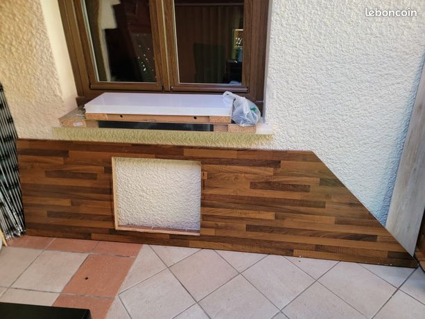 Chute de plan de travail avec encastrement plaque de cuisson