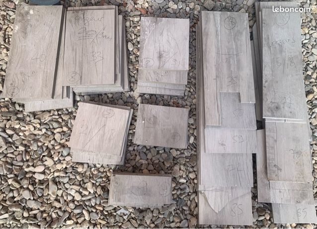 Chutes de carrelage sol imitation bois