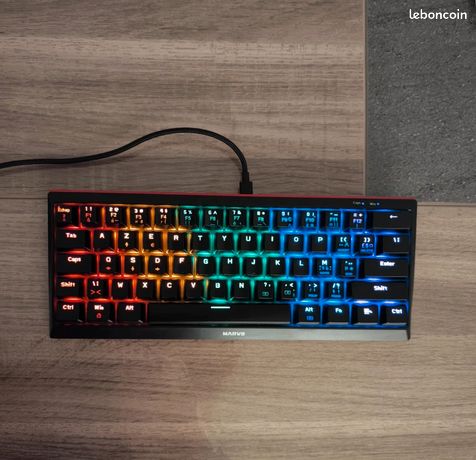 Clavier mécanique gamer switch bleu 60%