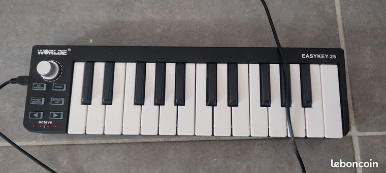 Clavier MIDI Worlde Easykey 25 touches USB Contrôleur compact pour MAO et production musicale