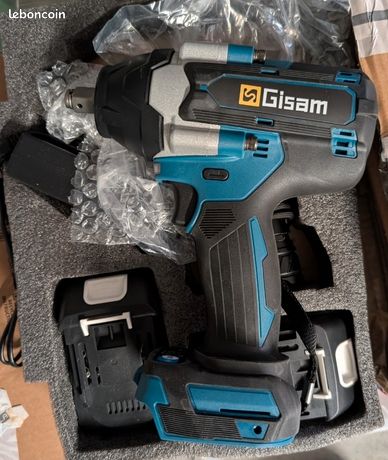 Clé à choc sans fil Gisam + 2 batteries + chargeur