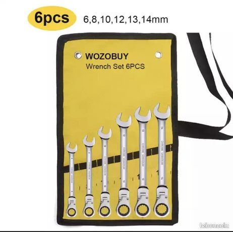 Clé à Cliquet Tête Flexible 6 pièces 6-8-10-12-13-14 mm