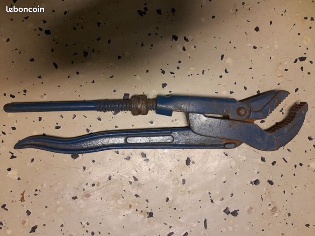 Clé plombier bleu chrome vanadium