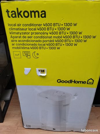 Climatiseur mobile avec évacuation GoodHome Takoma 1300W 65