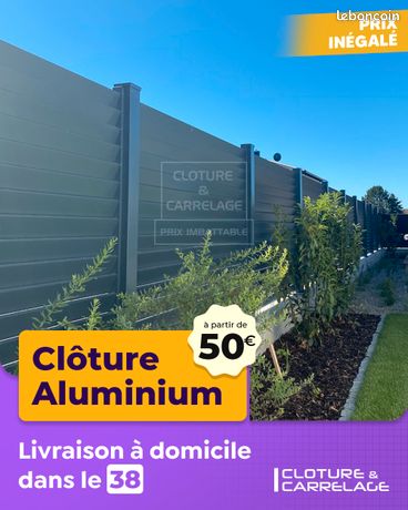 Clôture Aluminium Effet Bois Gris Noir Blanc | Kit Pret a Poser |