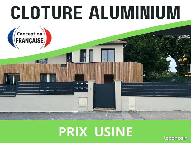 = Cloture Aluminium lames pleines persiennes ajourées