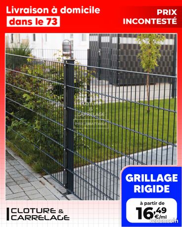 Clôture rigide anthracite extérieure
