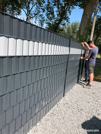 Clôture rigide Poteaux + Grilles + Clips + lamelles