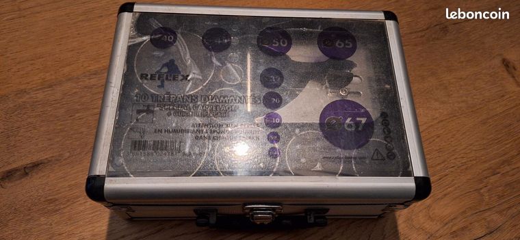 Coffret 10 trepans diamantés REFLEX D6 À 67 + GUIDE