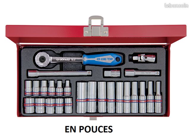 Coffret de douilles en pouces et accessoires 1/4" - 26 pièces -KINGTONY 2526SR02