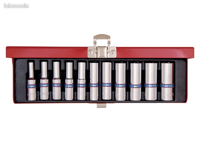 Coffret douilles 1/4" longues 6 pans - metriques KINGTONY 2511MR