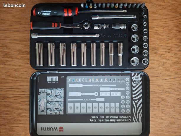 Coffret douilles/embouts 1/4 WURTH