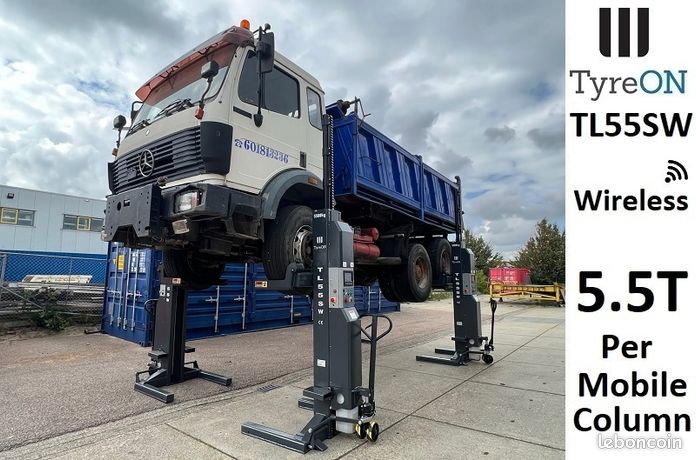 Colonnes de levage poids lourd sans câbles sans fil – Pont élévateur mobile pour camions - Capacité 22 Tonnes