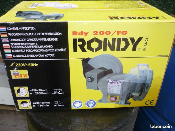 Combiné touret à meuler RONDY LX 200/FG avec meule à eau