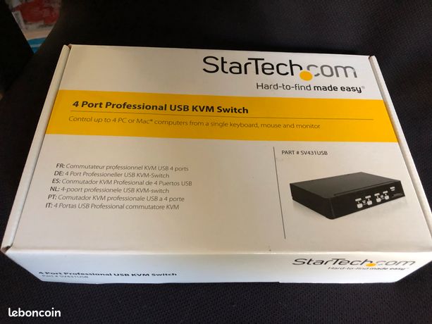 Commutateur KVM 4 ports VGA USB à montage en rack neuf