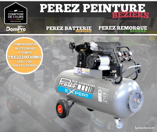 Compresseur 200 litres 3 CV