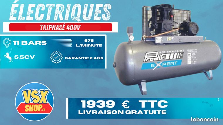 Compresseur 500 Litres 5,5CV