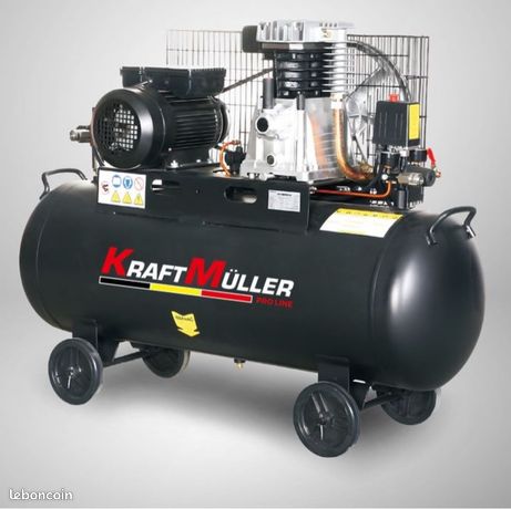 Compresseur bi-cylindre 100L 10bar 3CV Kraftmuller