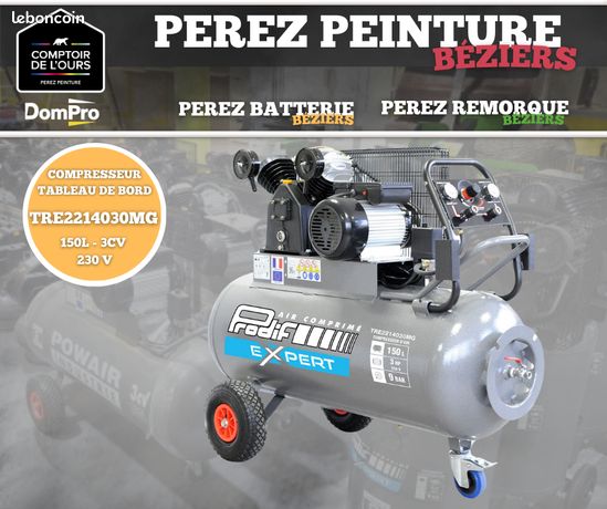 Co resseur bi-cylindre vfonte courroie 150l 3hp