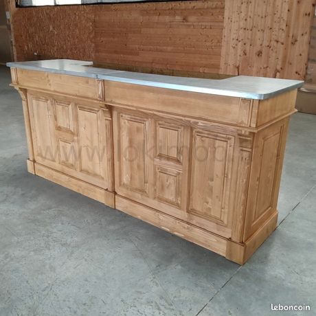 Comptoir de magasin Meuble de caisse Bar Look Vintage Bois massif