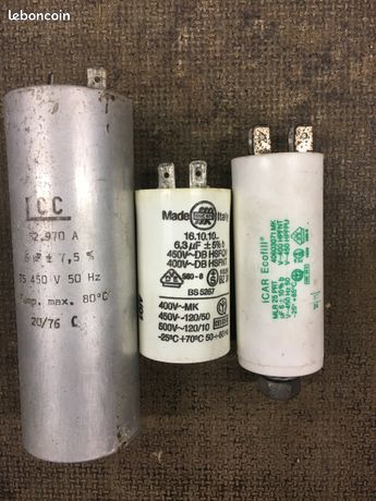 Condensateurs electrolytiques 6 et 6,3 uf 450V