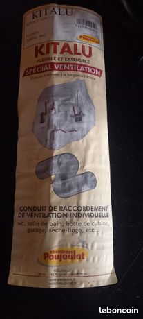 Conduit de raccordement de ventilation individuelle diametre 125 mm extensible jusqu à 1m50