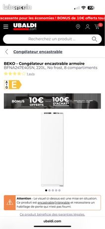 Congélateur encastrable armoire