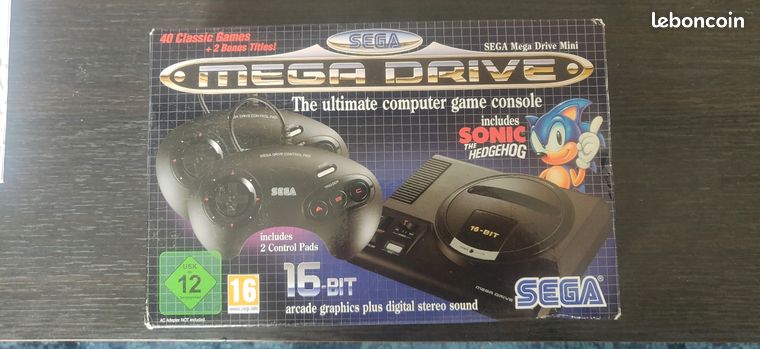 Console jeu video sega méga drive mini