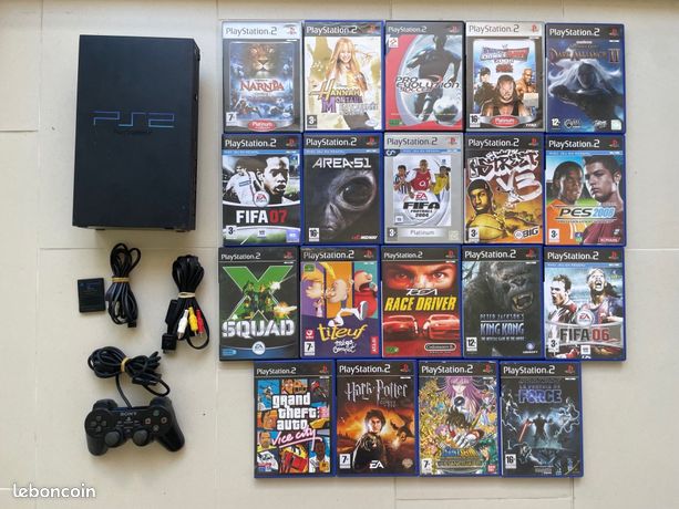 Console Sony ps2 / PlayStation 2 noire SCPH-39004 + 19 jeux + manette sony + carte mémoire sony