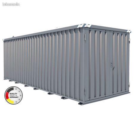 Container chantier - Conteneur de stockage 6m - Bungalow galvanisé démontable - Made in Germany