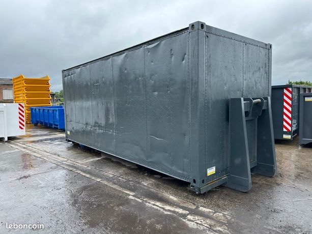 Container maritime 20 6000x2500 isolé + berce amovible a liroll avec 4 twislocks polybenne a irol e irol