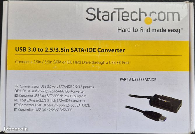 Convertisseur USB 3 SATA IDE HDD 2.5 et 3.5 StarTech