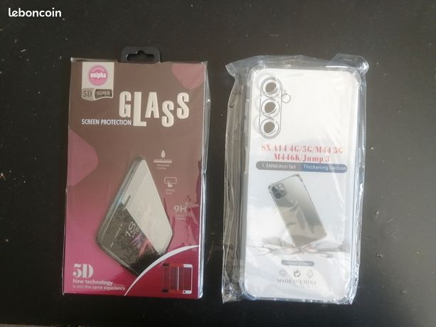 Coque arrière + vitre verre trempé Samsung galaxy a14