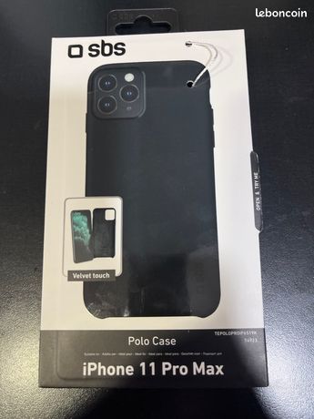 Coque en silicone semi-rigide velouté à lintérieur pour iPhone 11 Pro Max noir