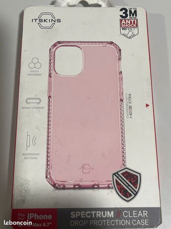 Coque pour iPhone 12 Pro Max Renforcée Spectrum Clear Itskins Rose transparent