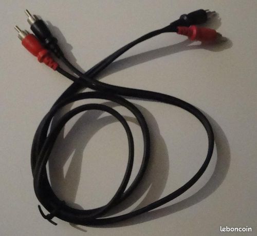 Cordon vidéo longueur 110 m 2 RCA mâle vers 2 RCA mâle